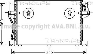 Радиатор кондиционера (конденсатор) AVA для Volvo C70 I 1997-2005. Артикул VO5077