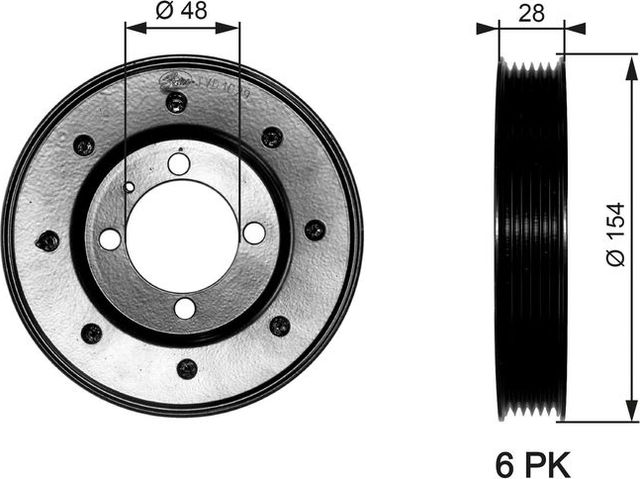Шкив коленвала Gates DriveAlign® для Opel Corsa C 2003-2006. Артикул TVD1029