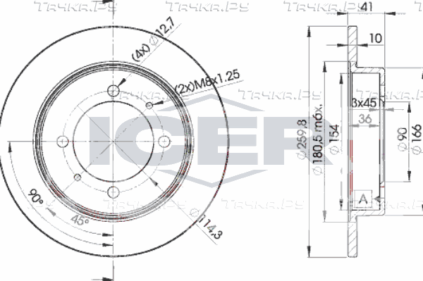 Тормозной диск Icer для Volvo S40 I 1995-2003. Артикул 78BD2940-2