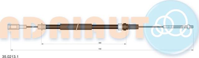 Трос ручника (тросик ручного тормоза) Adriauto задний левый для Peugeot 605 1993-1999. Артикул 35.0213.1