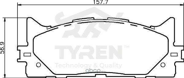 Колодки тормозные дисковые | перед | (Tyren). Артикул TYR1222101