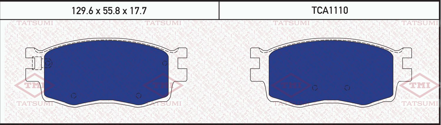 Колодки тормозные HYUNDAI/KIA ACCENT/I20/RIO 05- передн. (Tatsumi). Артикул TCA1110