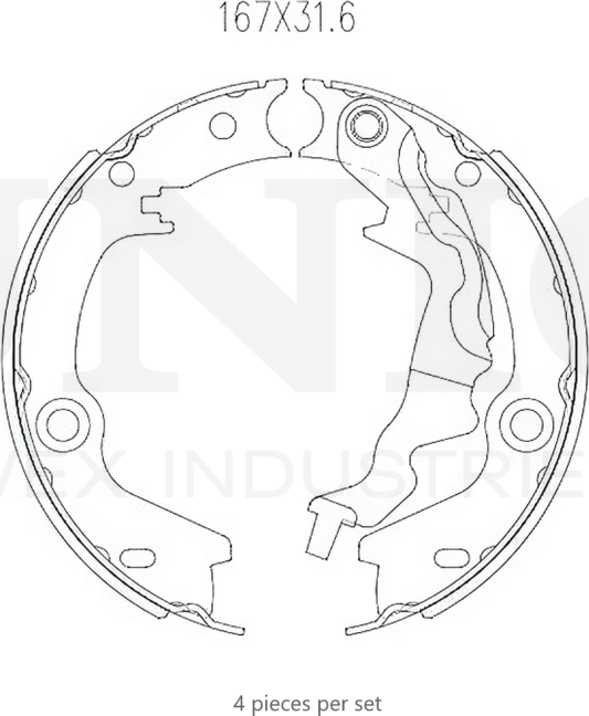 Колодки тормозные барабанные, комплект (Unio). Артикул BRP-10045