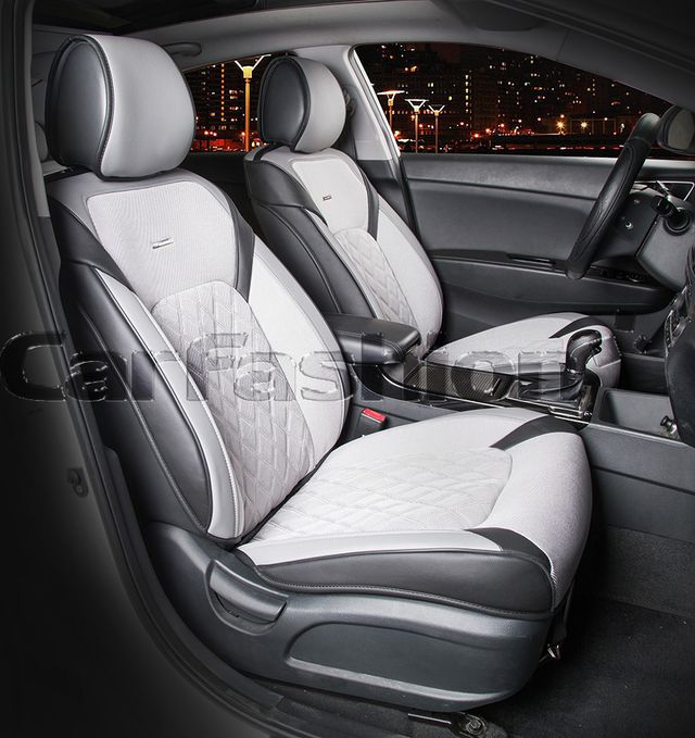 Накидки универсальные CarFashion Sting на переднее сидения авто, цвет Черный/Серый. Артикул 21956