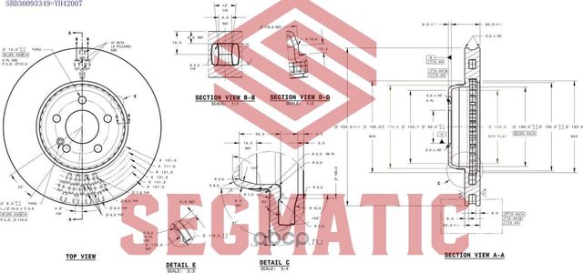 ДИСК ТОРМОЗНОЙ (Segmatic). Артикул SBD30093349