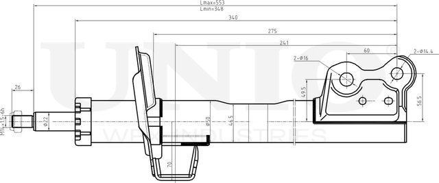 Амортизатор подвески (Unio). Артикул SAB-10708