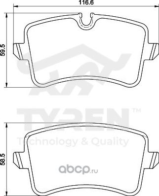 Колодки тормозные дисковые | зад | (Tyren). Артикул TYR1222311