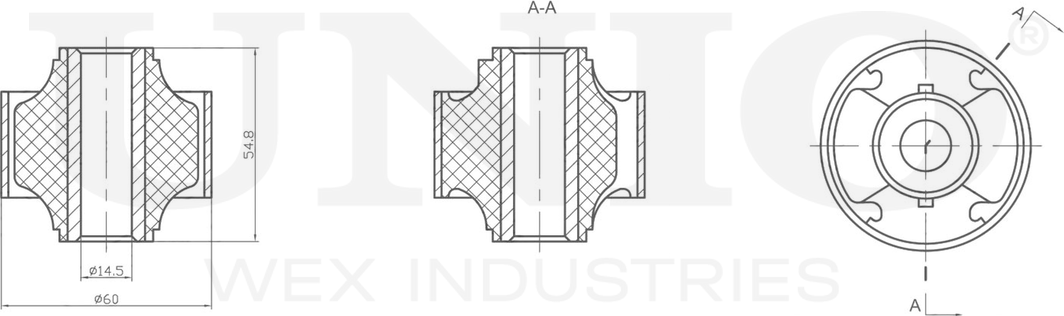 Сайлентблок рычага подвески (Unio). Артикул RMP-20166