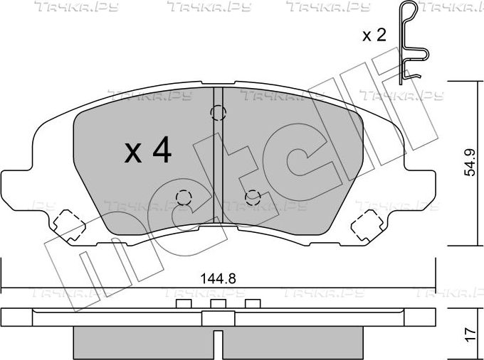 Тормозные колодки Metelli передние для Dodge Caliber I 2009-2013. Артикул 22-0861-0