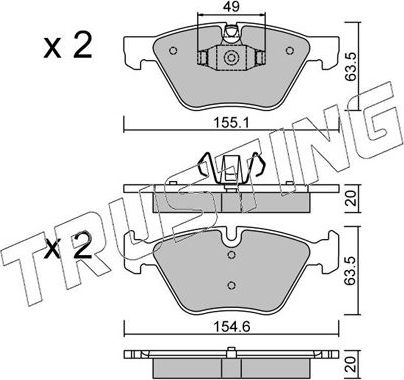 Тормозные колодки Trusting. Артикул 573.5