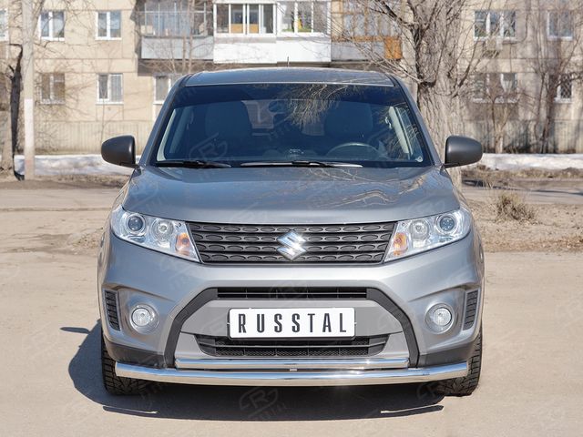 Защита "RusStal" переднего бампера d63/d42 (секции) для Suzuk Vitara IV 2015-2026. Артикул SVZ-002639
