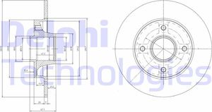 Тормозной диск Delphi задний для Citroen C3 II 2009-2016. Артикул BG9022RSC