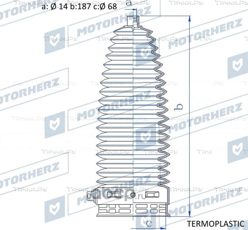 Пыльник рулевой рейки (Motorherz). Артикул RDZ0134MG
