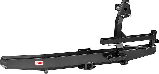 Бампер силовой РИФ задний с квадратом под фаркоп и калиткой , лифт 65 мм для УАЗ Буханка 3741, 3909, 2206, 3962 1990-2026. Артикул RIF452-22120