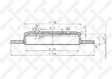 Тормозной диск Stellox задний для Peugeot 605 1990-1999. Артикул 6020-3717-SX
