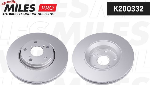 Тормозной диск Miles передний для Toyota Avensis III 2008-2018. Артикул K200332