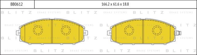 Колодки тормозные NISSAN PATROL 97- передн. (Blitz). Артикул BB0612