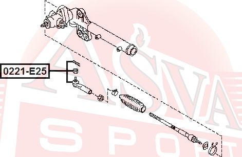 Наконечник рулевой тяги Asva правый/левый для Nissan Cabstar F24M, F24W 2006-2013. Артикул 0221-E25