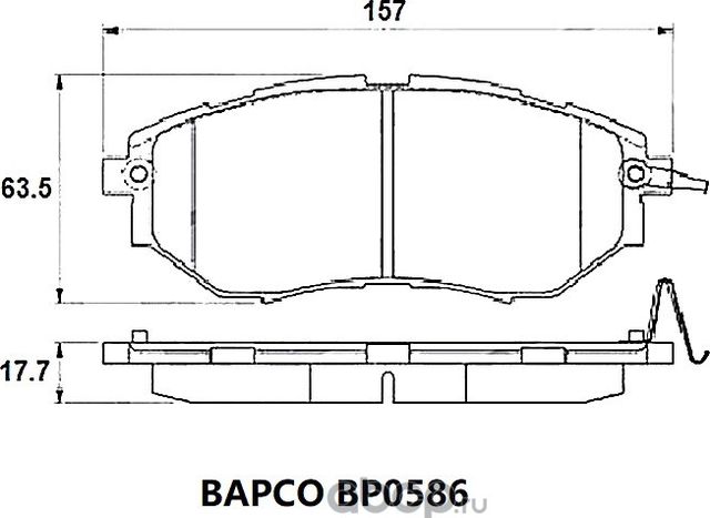 Колодки тормозные дисковые BP0586, (Bapco) Bapco. Артикул BP0586