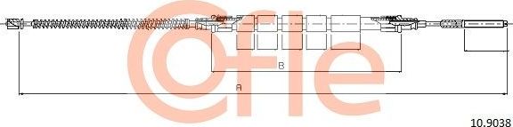 Трос ручника (тросик ручного тормоза) Cofle. Артикул 92.10.9038