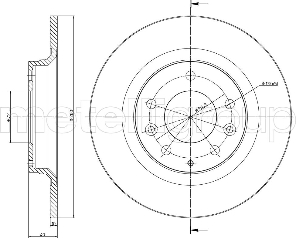 Тормозной диск Metelli. Артикул 23-0622C