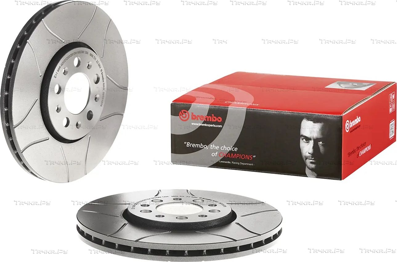 Тормозной диск Brembo XTRA LINE - Max передний для Volkswagen Golf IV 1997-2006. Артикул 09.7010.76