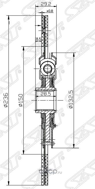 Диск сцепления 1-2RZ, 1TRFE HIACE RZH1 03-HIACE (SAT). Артикул ST3125026200
