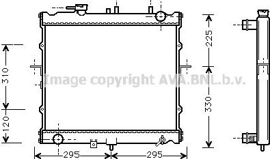 Радиатор охлаждения двигателя AVA для Kia Sportage I 1995-2003. Артикул KAA2022