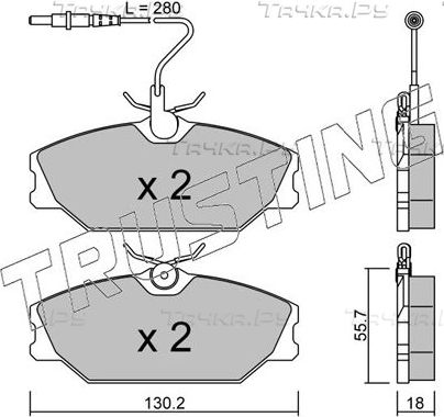 Тормозные колодки Trusting передние для Renault Safrane I 1992-1999. Артикул 144.0