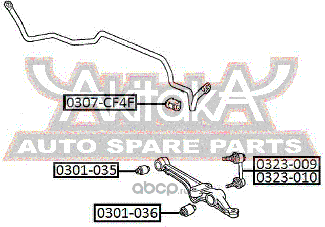 Втулка стабилизатора Asva. Артикул 0307-CF4F