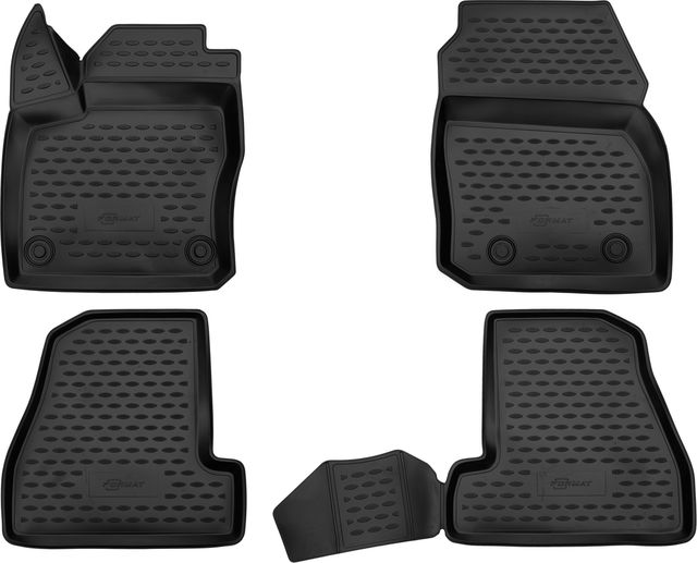Коврики 3D Format c повышенной износостойкостью для салона Ford Focus III седан 2015-2026. Артикул FORMAT.3D1671210k