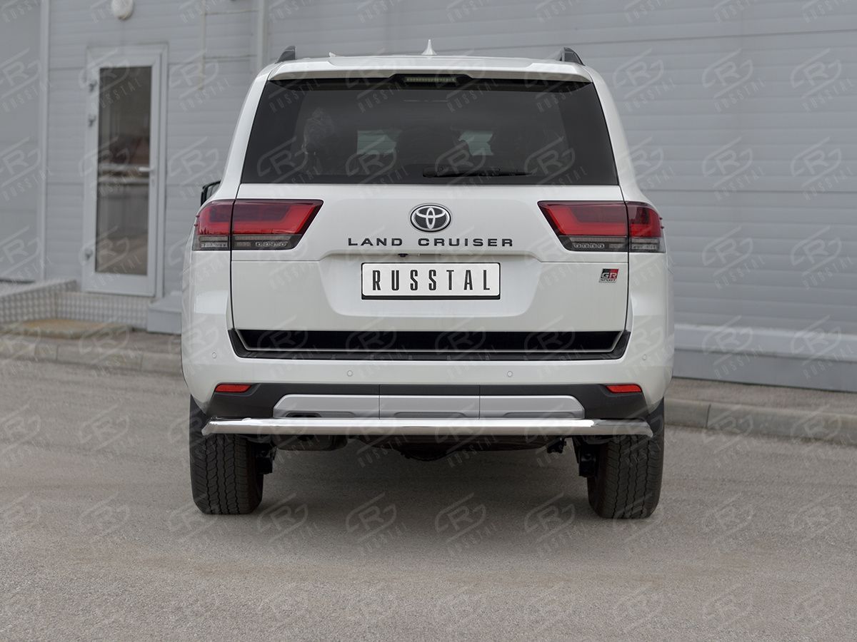 Защита RusStal заднего бампера d63 секции для Toyota Land Cruiser 300 GR Sport 2021-2026. Артикул TLCZ-003967