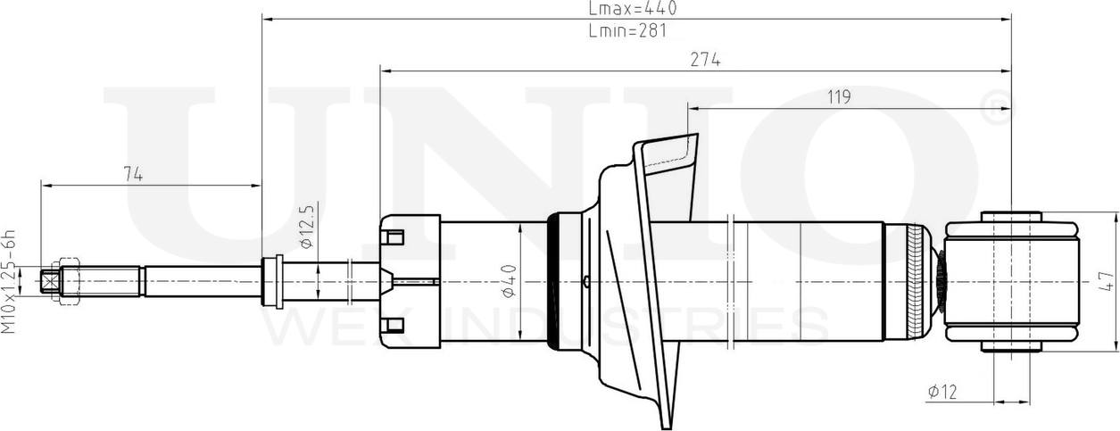 Амортизатор подвески (Unio). Артикул SAB-10423