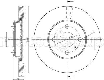 Тормозной диск Trusting передний для Toyota Echo 1999-2005. Артикул DF721