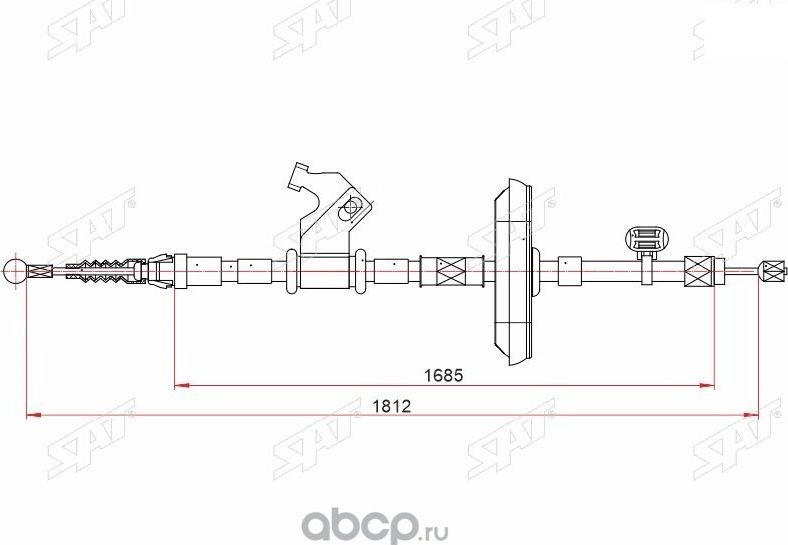 Трос ручного тормоза OPEL ASTRA J LH 10-15CHEVROL (SAT). Артикул ST520050