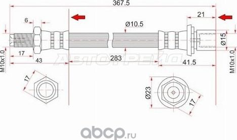 Шланг тормозной R (SAT). Артикул ST-90947-02B15