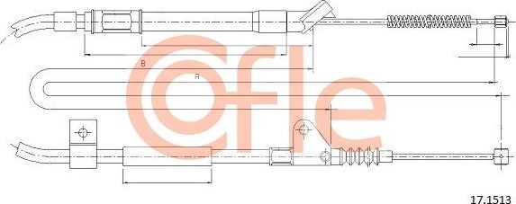 Трос ручника (тросик ручного тормоза) Cofle задний правый для Toyota Camry 30 (V30, XV30) 2001-2006. Артикул 92.17.1513