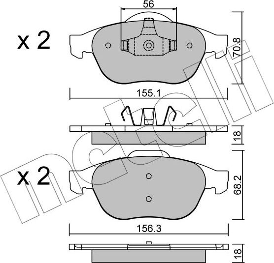 Тормозные колодки Metelli передние для Renault Espace IV 2002-2015. Артикул 22-0336-1