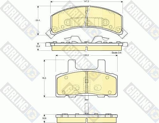 Тормозные колодки Girling передние для Chevrolet Express I 1995-1998. Артикул 6112733