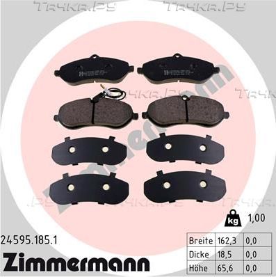 Тормозные колодки Zimmermann передние для Fiat Scudo II 2007-2016. Артикул 24595.185.1