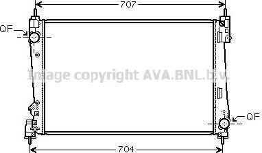 Радиатор охлаждения двигателя AVA. Артикул FTA2454