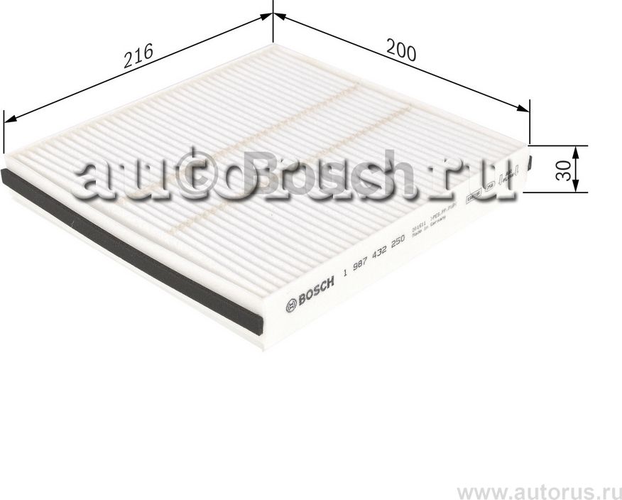 Фильтр салонный (Bosch). Артикул 1987432250