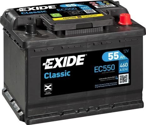 Аккумулятор Exide Classic * для Toyota Avensis I 1997-2003. Артикул EC550