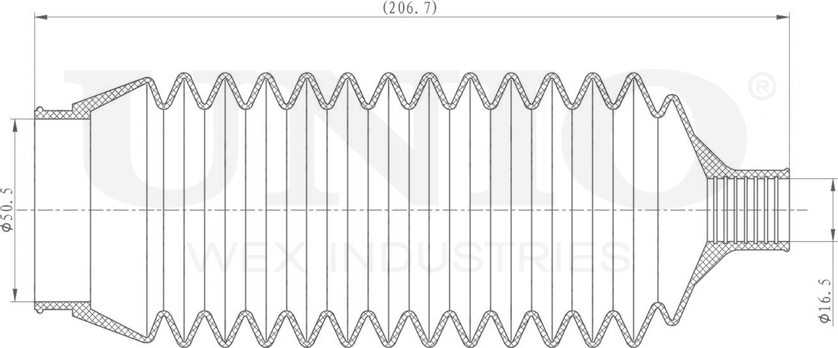 Пыльник рулевой рейки (Unio). Артикул DUC-20037