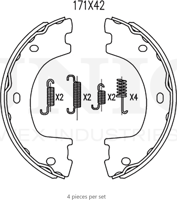Колодки тормозные барабанные, комплект (Unio). Артикул BRP-10077