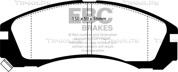 Тормозные колодки EBC Brakes передние для Mitsubishi L200 II 1986-1996. Артикул DP954