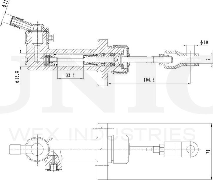 Цилиндр сцепления главный (Unio). Артикул BRC-10018