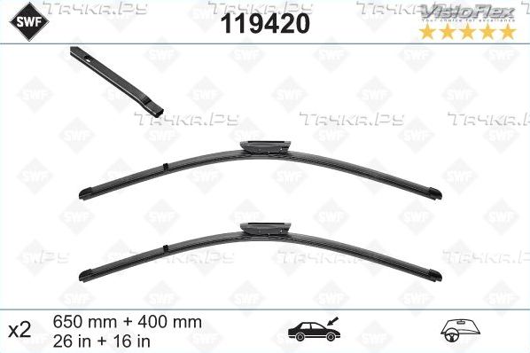 Щетка стеклоочистителя (дворник) SWF для Renault Laguna III 2007-2015. Артикул 119420