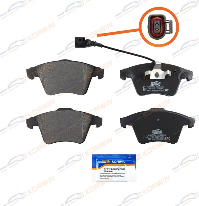 Колодки тормозные перед. VW Transporter/Multivan V-VI 03 (Korwin). Артикул KWBP0502