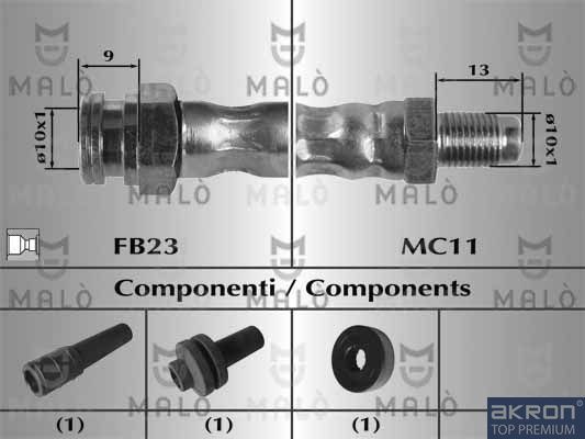 Тормозной шланг Malò. Артикул 80718